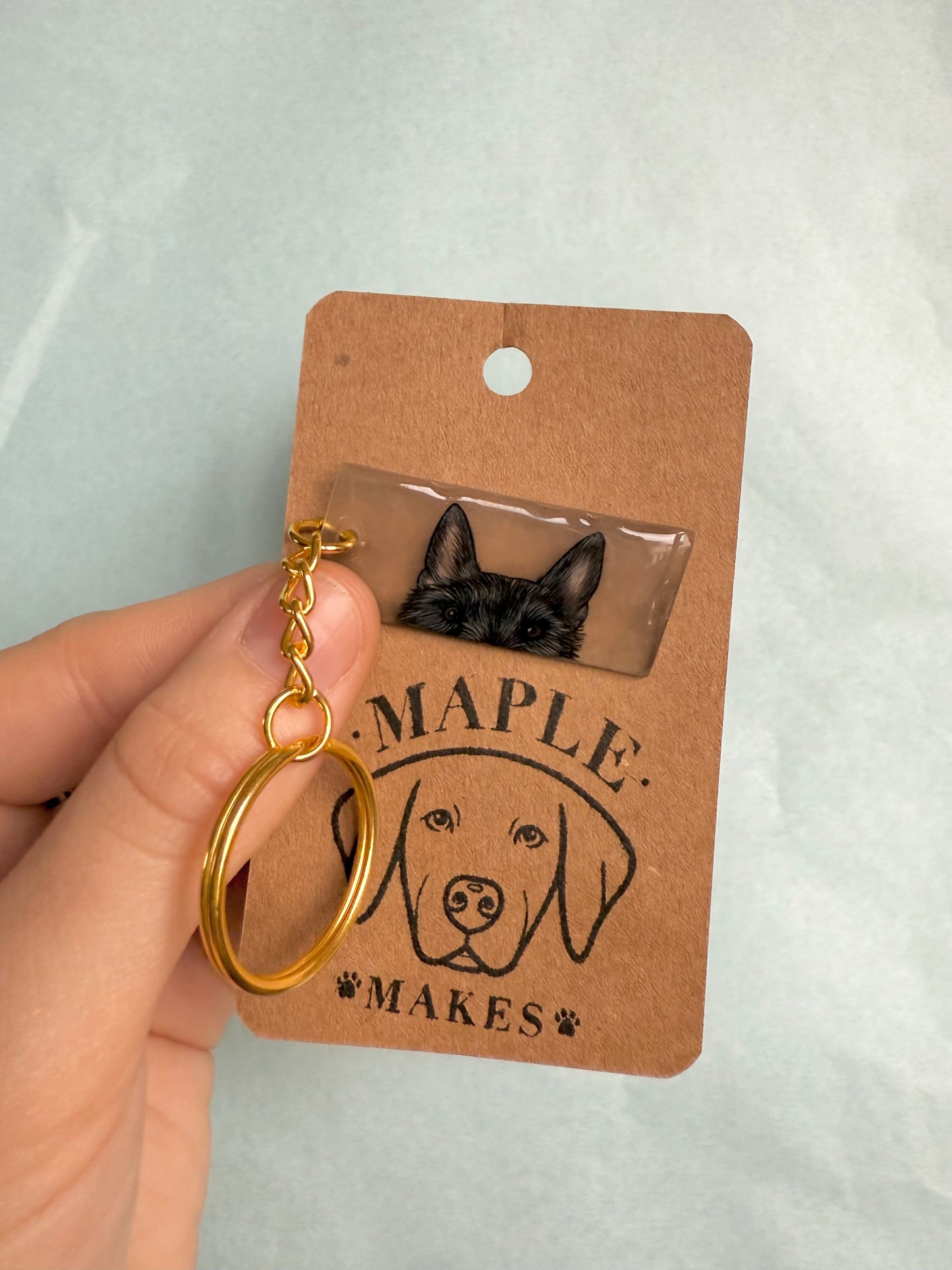 Peekaboo Pet Portrait Keyring