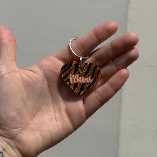Tiger Print Dog Tag