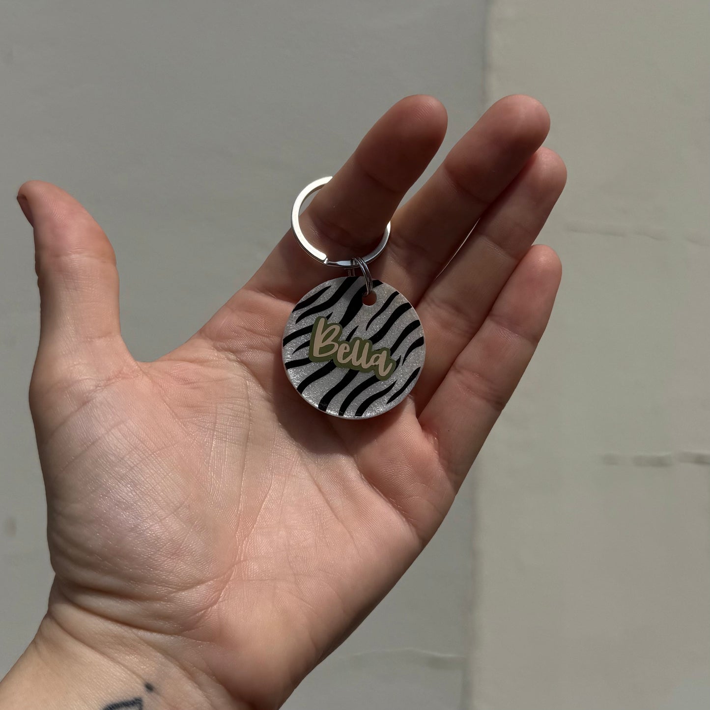 Zebra Print Dog Tag