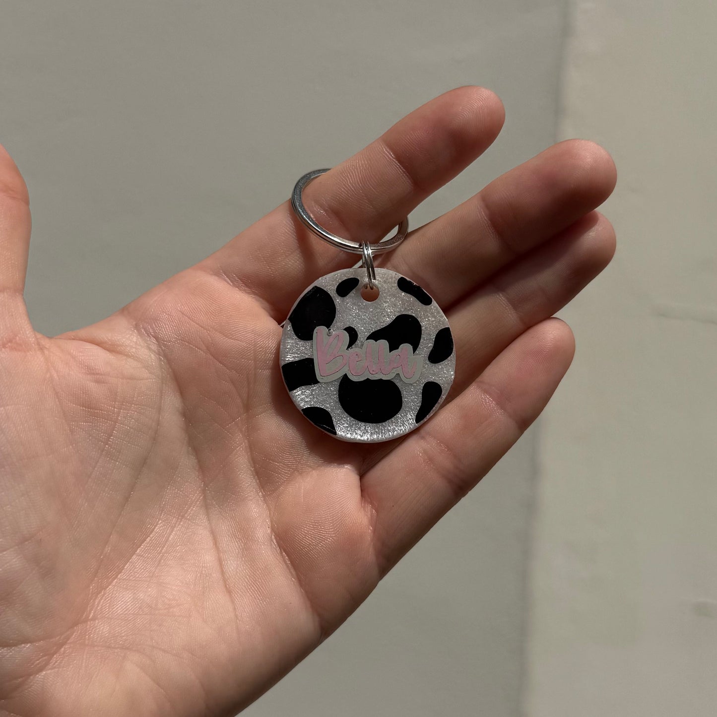 Cow Print Dog Tag